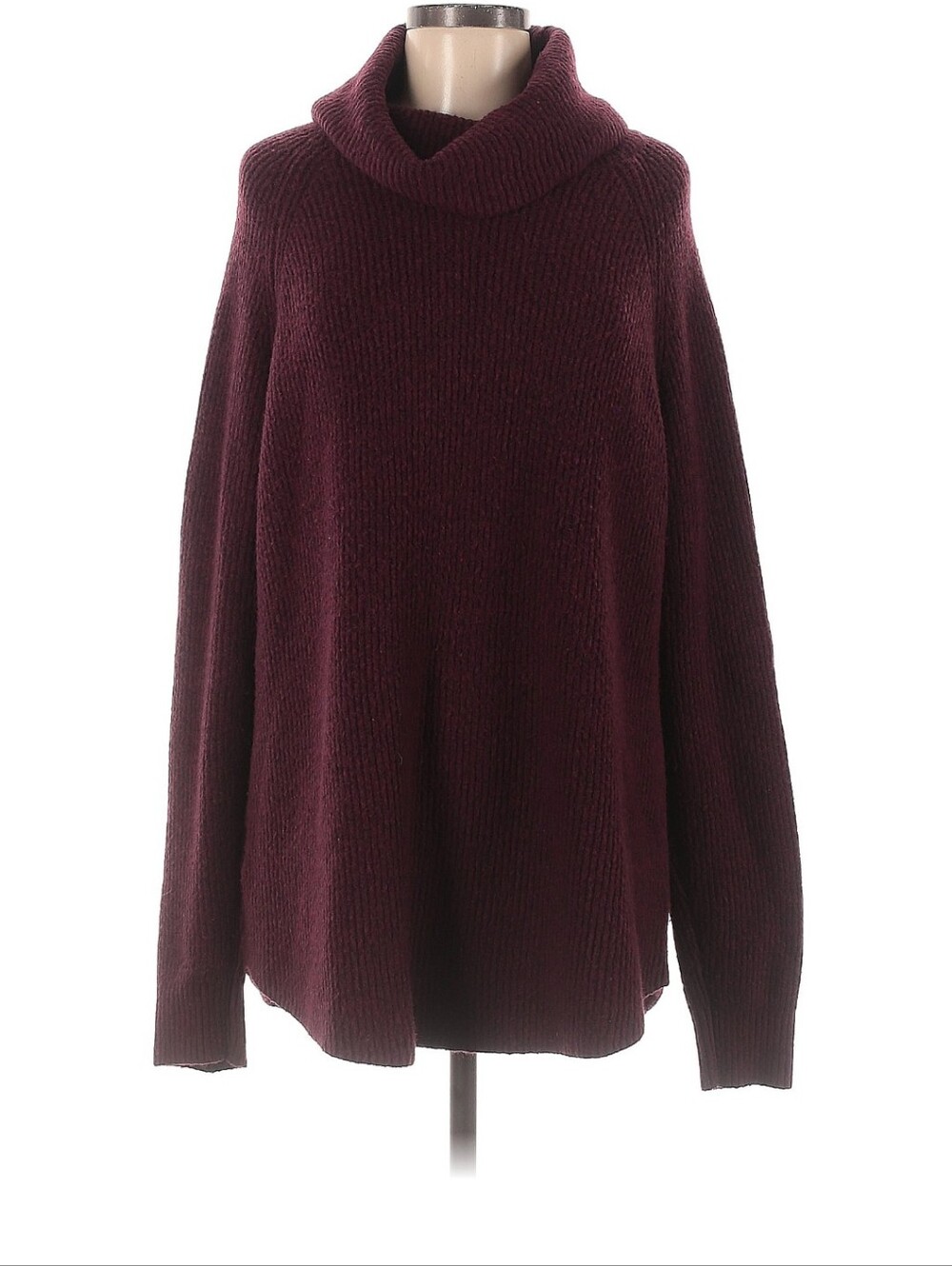LOFT Plum Cowl Neck Sweater